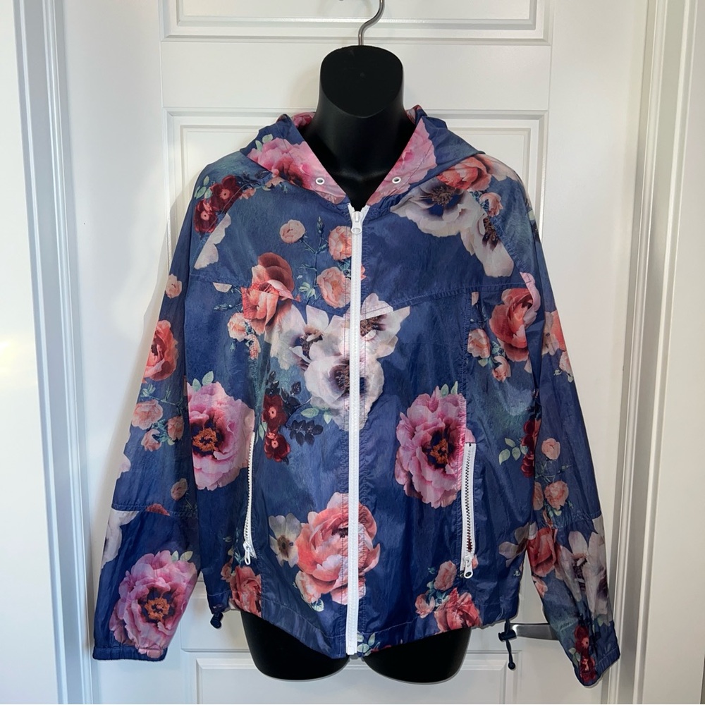 AMERICAN EAGLE Floral Rain Coat Jacket